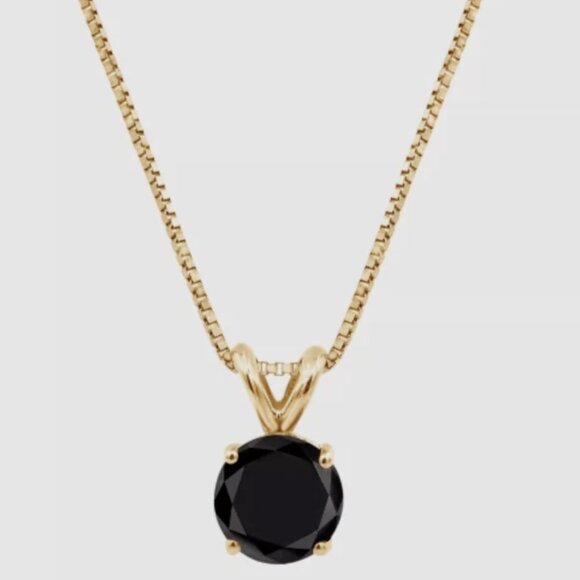 Jewelry - 2.75ct Natural Black Diamond Pendant • 14K Yellow Gold (Chain Not Included)
